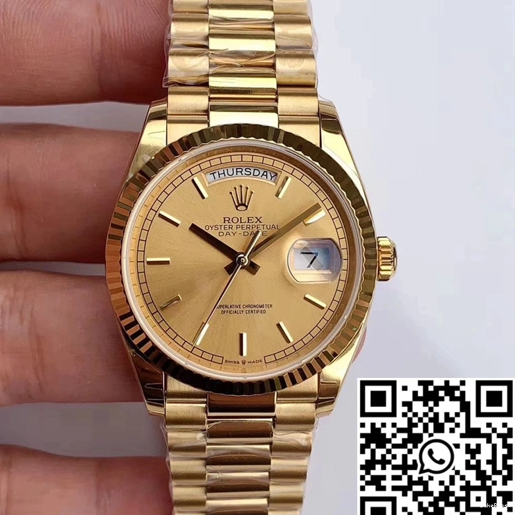 Factory Champagne M128238-0045 Day-Date EW Rolex Gold Dial Yellow 0323